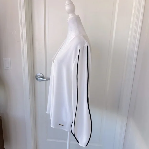 Marc New York White/Black Long Sleeve Women’s Blouse Size Large - Picture 4 of 8